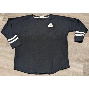 Ohio State Buckeyes Black Spirit Jersey White Striped Spell Out - Women’s Size L